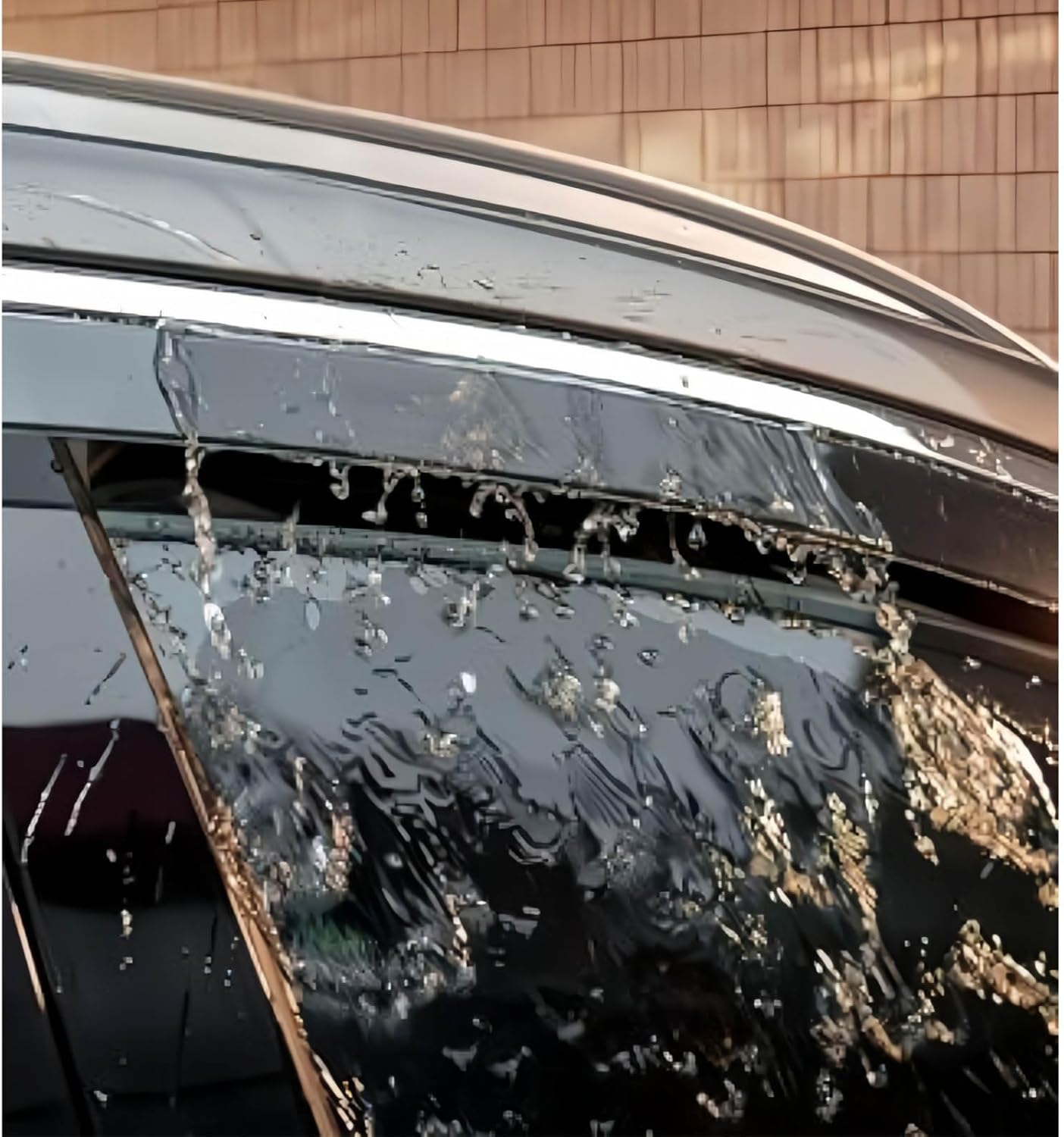 Window Deflectors for Ford Transit TS MK2 1987+, Sun Rain Guard Window Visors Vent Shades with Bright Stripes Car Accessories