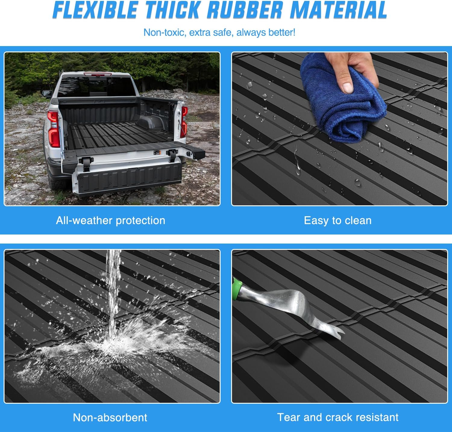 Nilight Truck Bed Mat 5FT for 15-22 Colorado Canyon, TPE Anti-Slip Cargo Bed Liner Mat for 2015 2016 2017 2018 2019 2020 2021 2022 Chevrolet Chevy Colorado & GMC Canyon, All Weather Protection