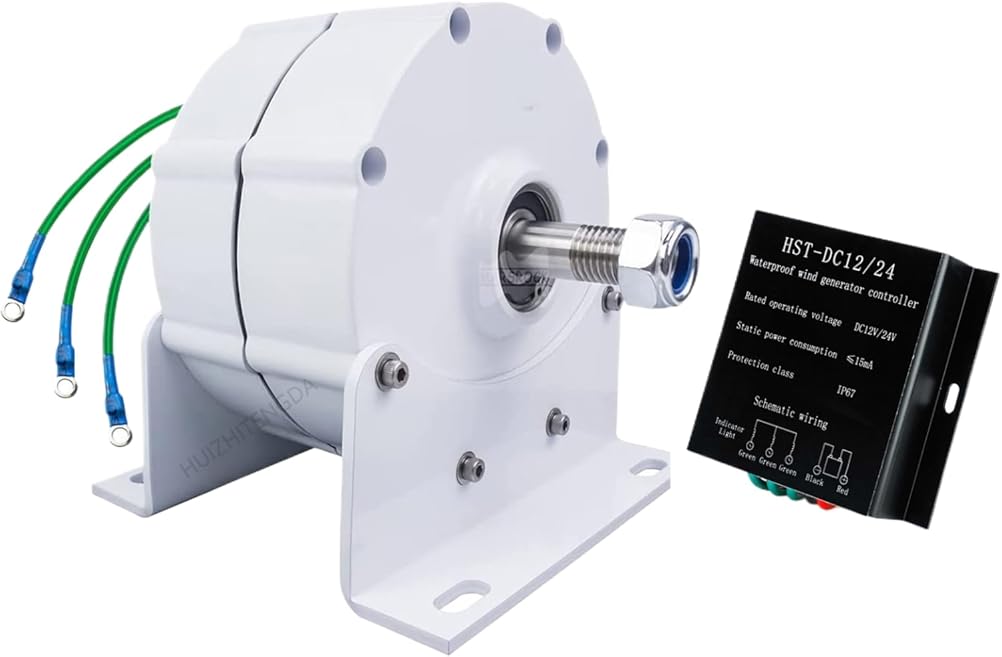 with Controller Low Speed 12V 24V 48V 3 Phase Gearless Permanent Magnet AC Alternators for Wind Water Turbine for Home Use (10000W-12000W)