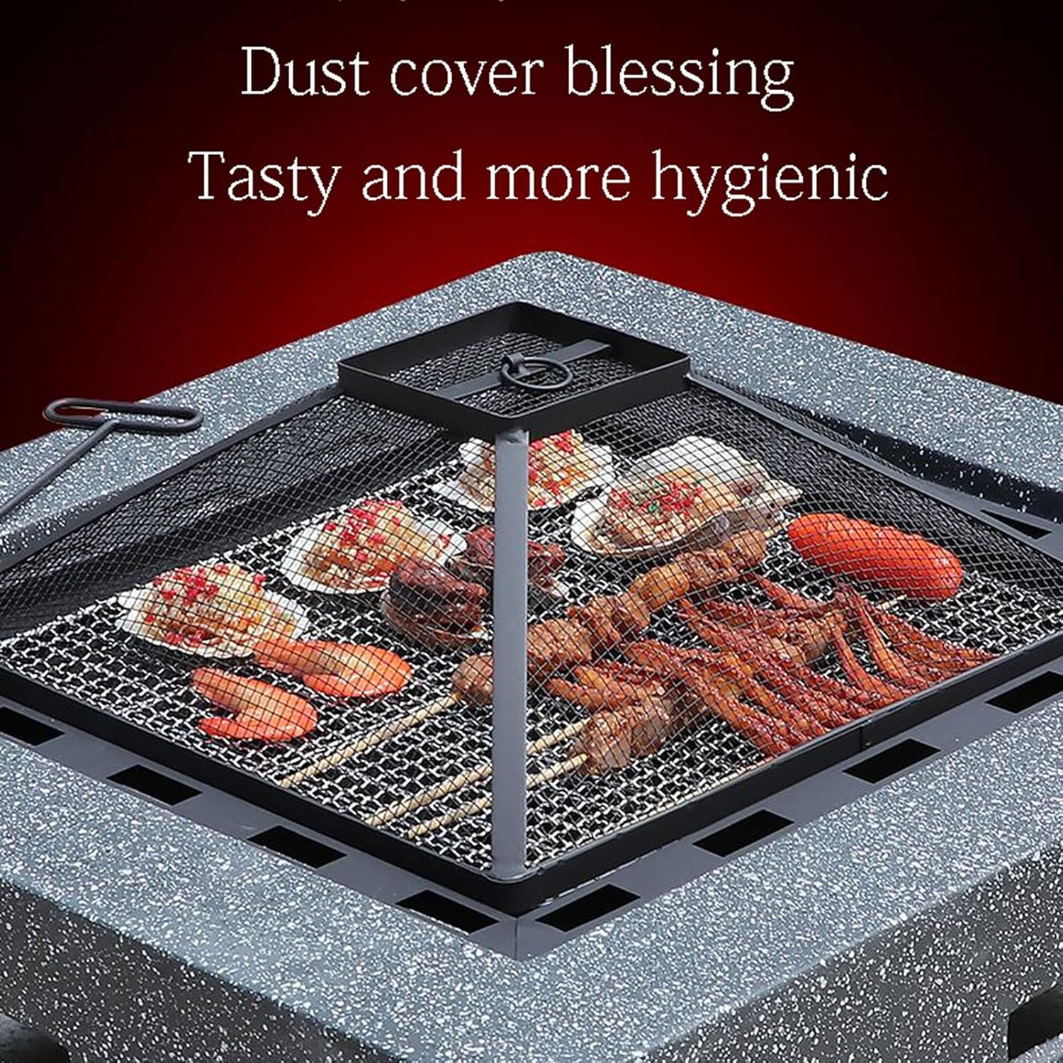 Wood Burning Fire Pit BBQ Grill Firepit Bowl Outdoor Fire Pit Table Concrete Round and Wood Burning Fire Pit 3 in 1 Fireplace for Bonfire Barbecue in The Wild