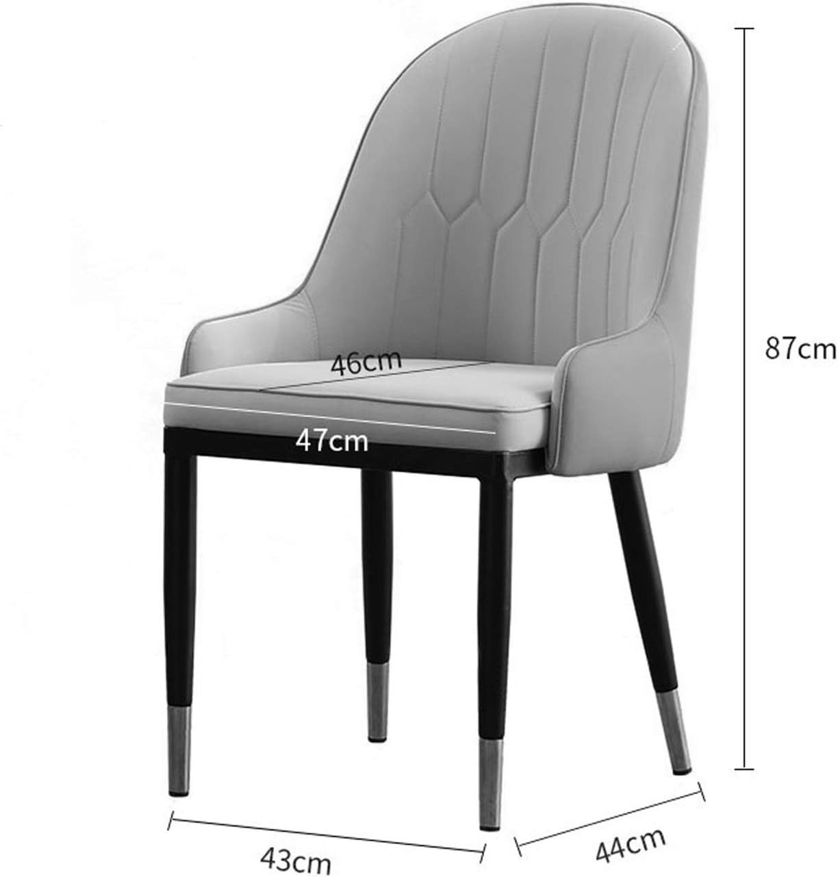 Dining Chair Kitchen Dining Room Furniture Chairs Modern Style Dining Chair Artificial Leather Chair with Backrest Used Dining Room and Living Room Office Lounge Chair (Color : Light Blue)