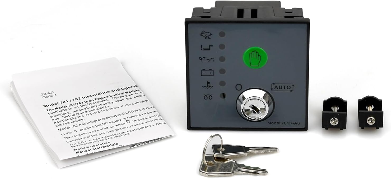 DSE701 Generator Controller Auto/Manual Start with Keys,Module Generator Controller 701K-AS 701 701K,for Monitor Oil Low Pressure Protection