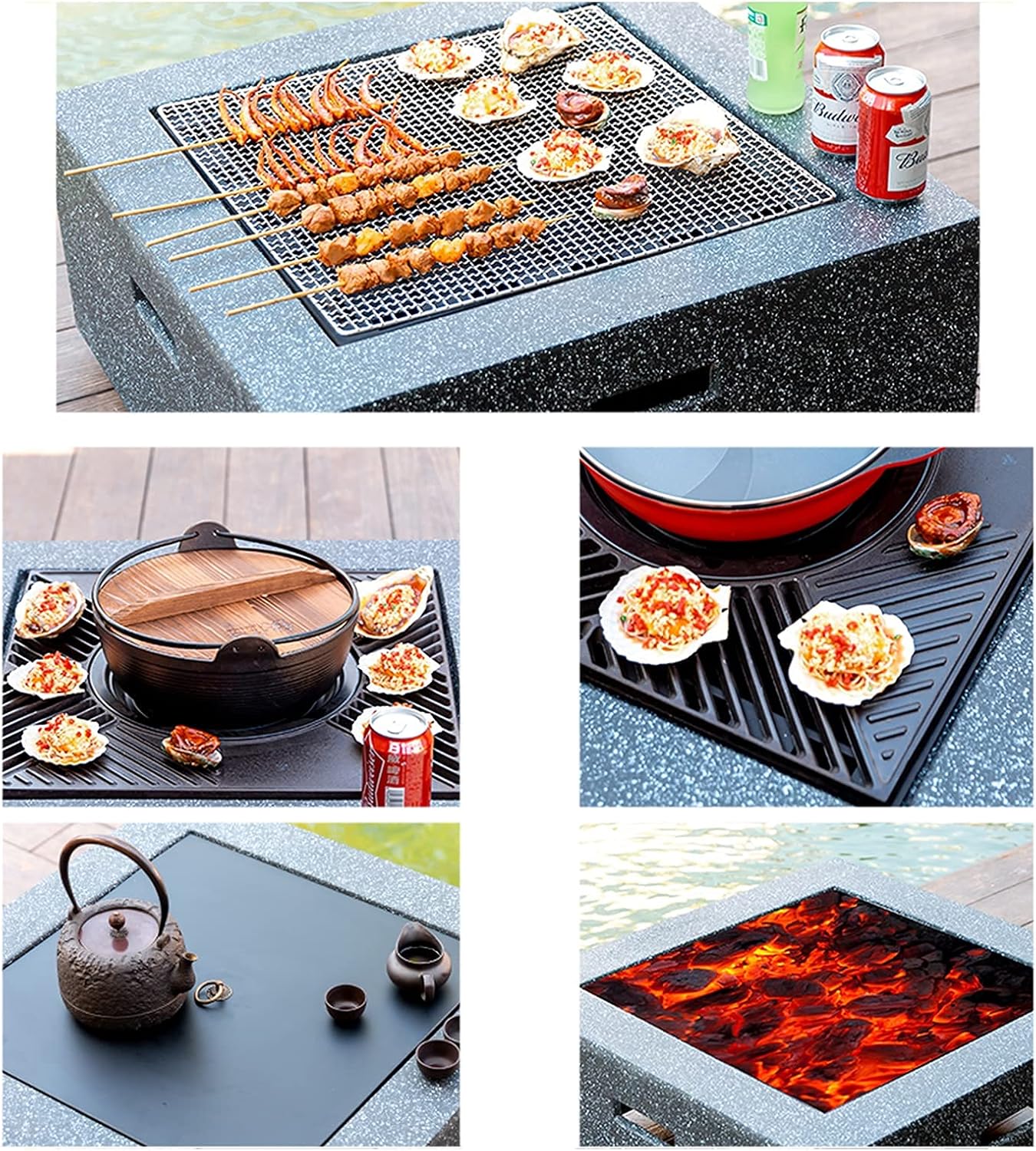 Fire Pit Outdoor fire Pit, Wood Burning fire Pit in Villa Courtyard, Home Terrace Barbecue Fireplace Set