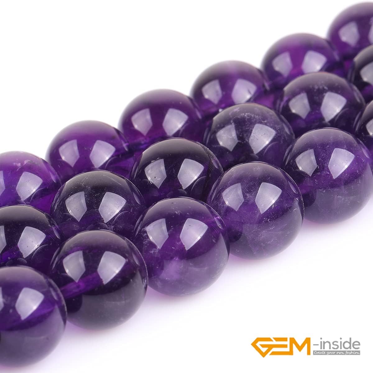 GEM-Inside Natural 14mm Amethyst Crystal Gemstone Loose Beads Purple Quartz Handmade Beads for Jewelry Making Jewelry Beading Supplies for Women