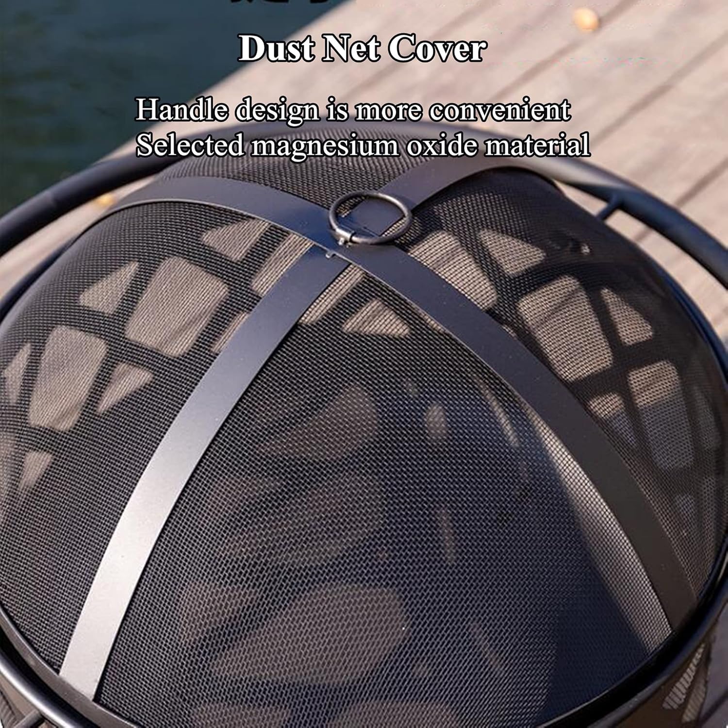 Outdoor Fire Pits, Round Steel Fire Bowl w/Grate Grill, Cover, Stove Ring, Portable Heating Basin, Garden Patio Heater, Camping BBQ Fire Pit