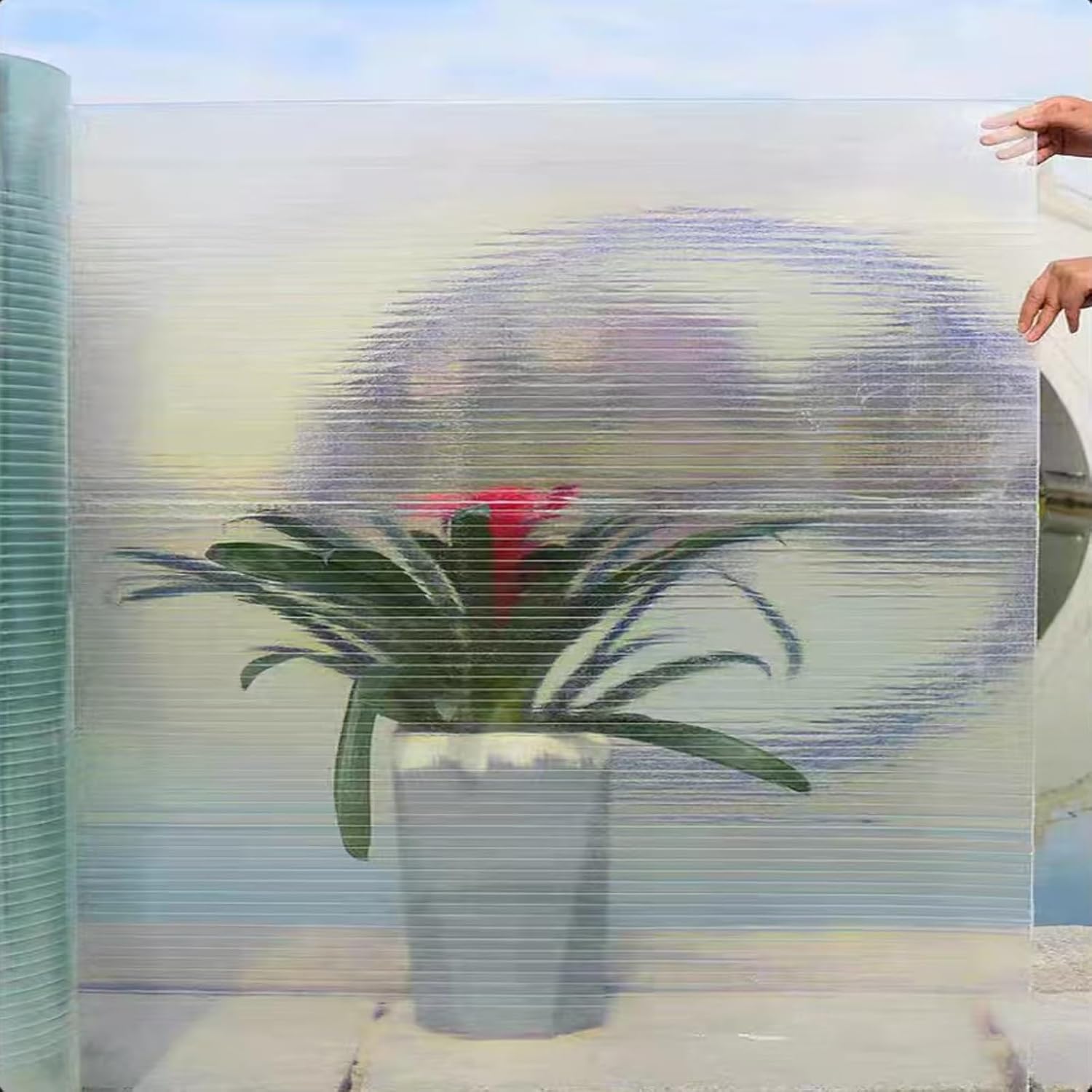 High-Strength Polycarbonate Plastic Sheet, Rainproof and Sun-Resistant, Suitable for The Roofs of Garden Cottages and pet Houses(0.8x6m/2.62x19.68ft)