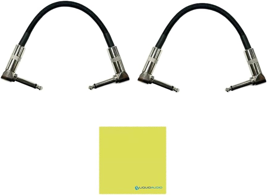 NUX MG30 Guitar Multi-Effects Pedal Guitar/Bass/Acoustic Amp Modeler Bundle w/ 2X Strukture S6P48 Woven Right Angle Patch Cables and Liquid Audio Polishing Cloth