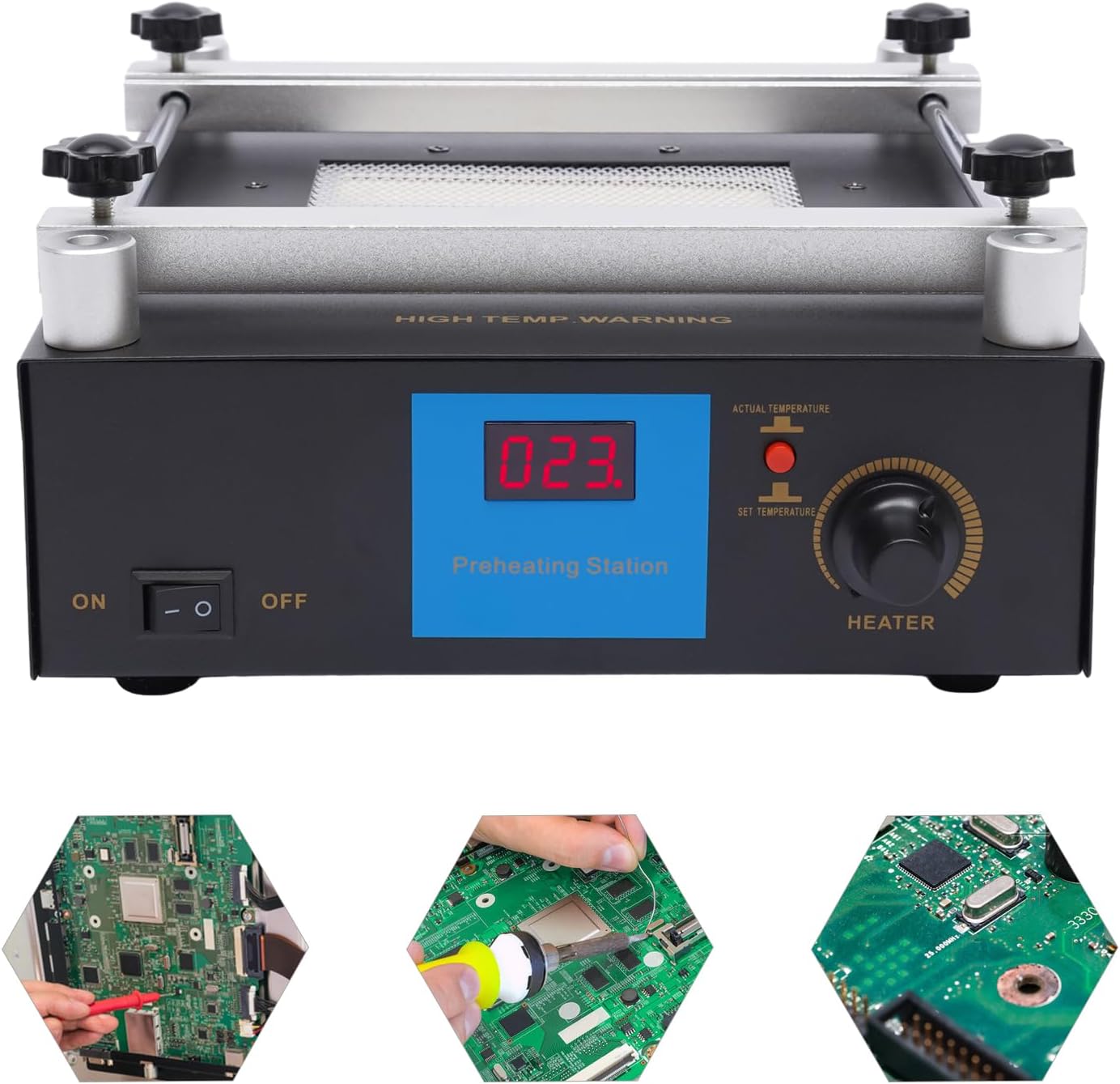 Preheat Preheating Station 110v 450W Soldering Station 4.72 * 4.72 inches Heating Area for Electronic Equipment Maintenance, Mobile Communications Maintenance, Factory Production