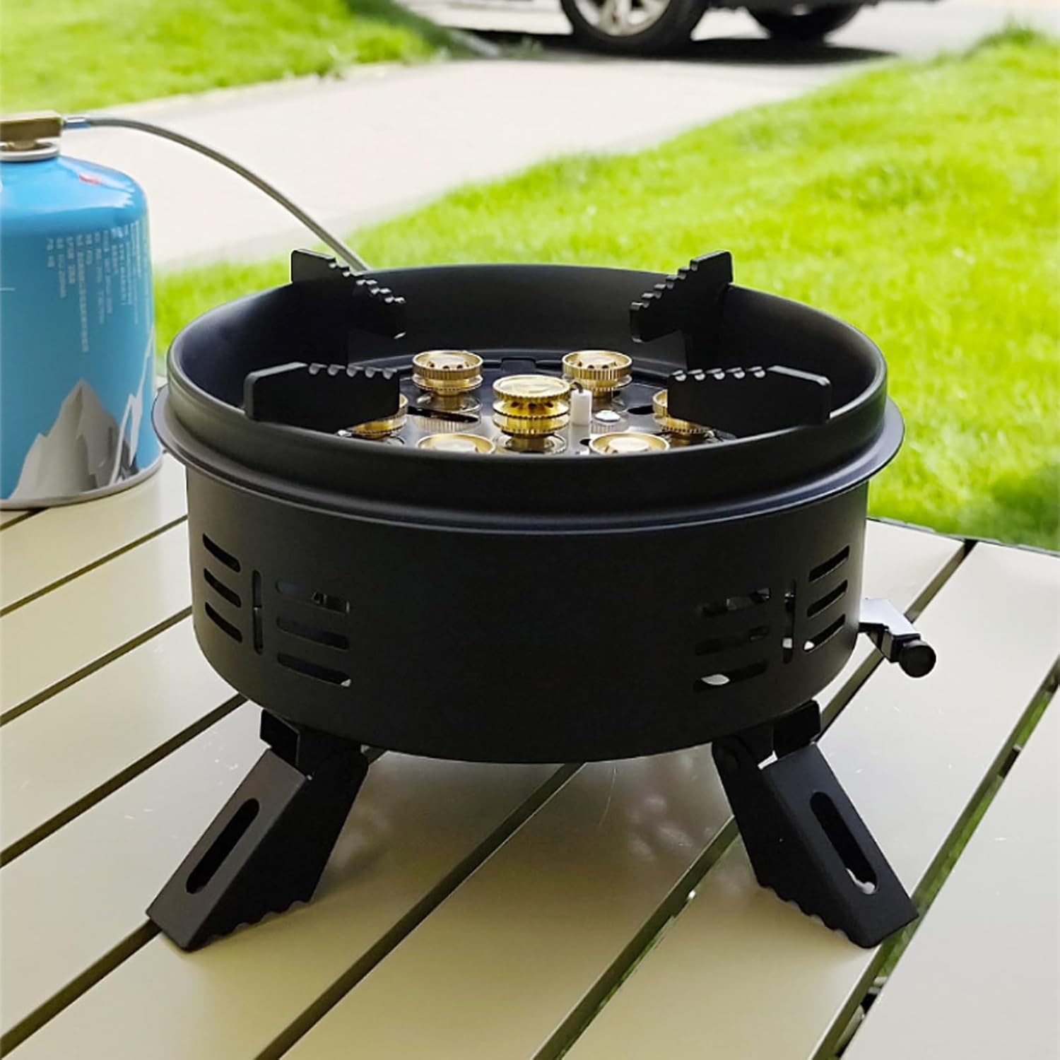 11 inch Portable Propane Fire Pits,Gas Fire Pit Bowl for Outside,One-Touch Ignition,Butane Firepit for Camping, Patio, Yard, Garden