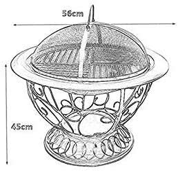 Fire Pits Outdoor Wood Burning Fire Pits Outdoor Grill Stove Brazier,Housewares Fire Pit Outdoor Garden Patio Heater Brazier Basket for Wood, Charcoal with Cover BBQ Cooking for Outside Camping B