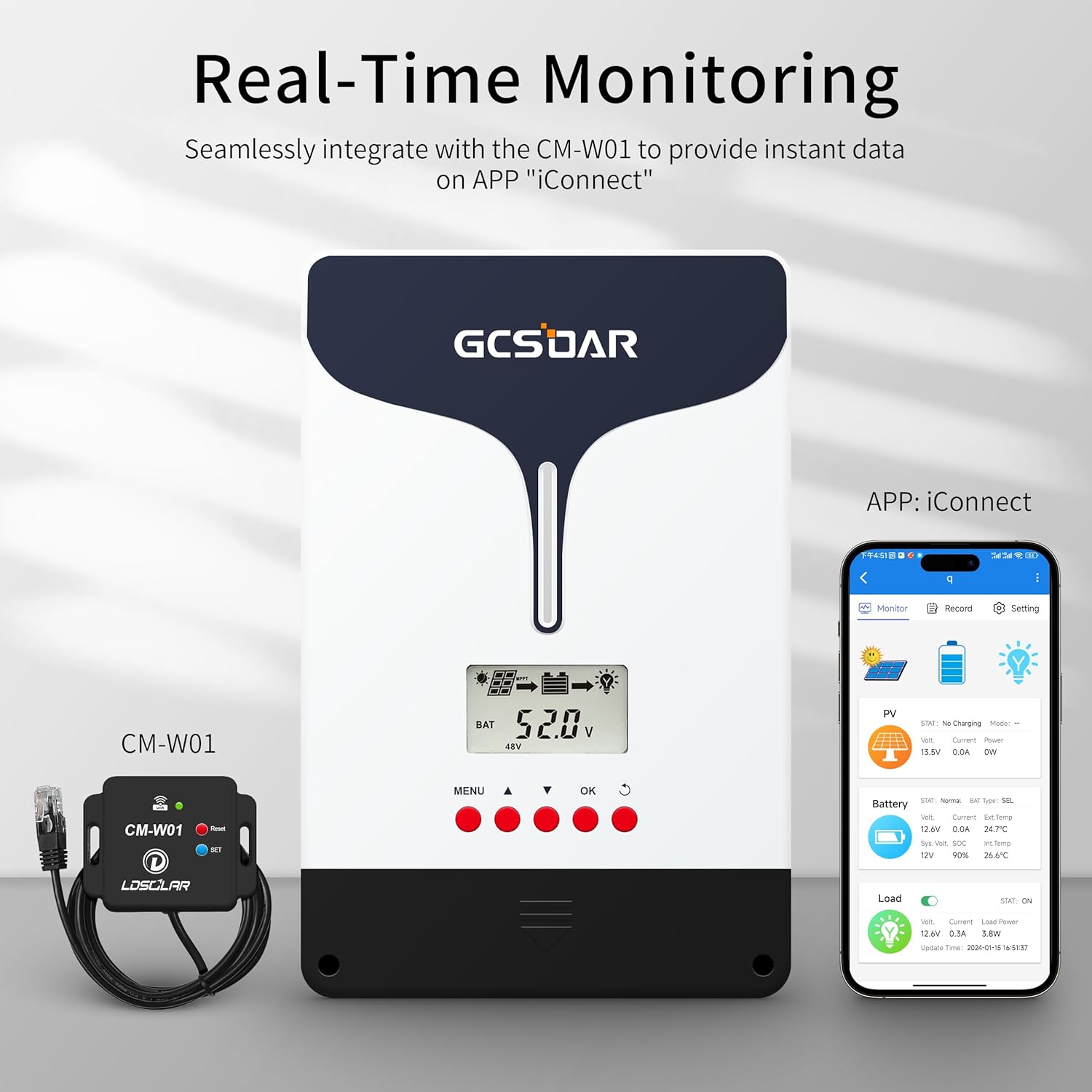 MPPT Solar Charge Controller 100A 12V 24V 48V Auto Max PV 250V Common Negative Grounding with WiFi Adapter APP Monitor Solar Panel Regulator Generator for Multitype Battery LiFePO4