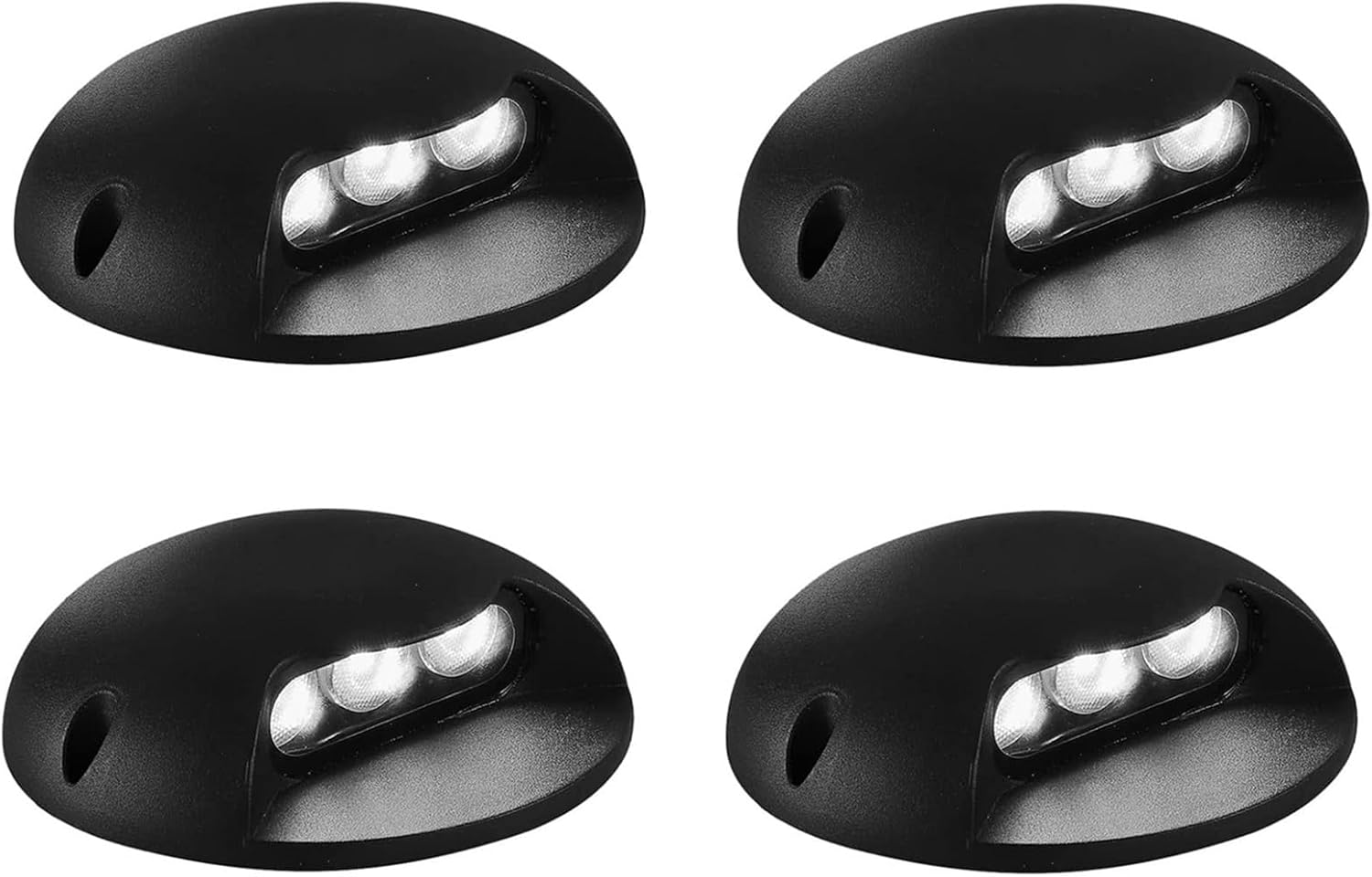 4pcs Ground LED Landscape Lights - LED Deck Lights, 3W Surface Mount Spotlights, 110V- 110V Waterproof Modern Outdoor Landscape Step Lamp, Aluminum Housing Fence Lights Wired (Color : Warm White,