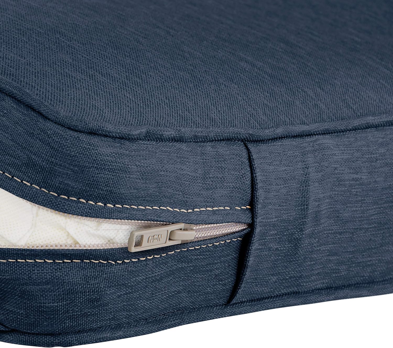 Classic Accessories Montlake Water-Resistant 25 x 25 x 5 Inch (seat)/25 x 22 x 4 Inch (Back) Patio Cushion Set, Heather Indigo Blue, Chaise Lounge Cushions Outdoor