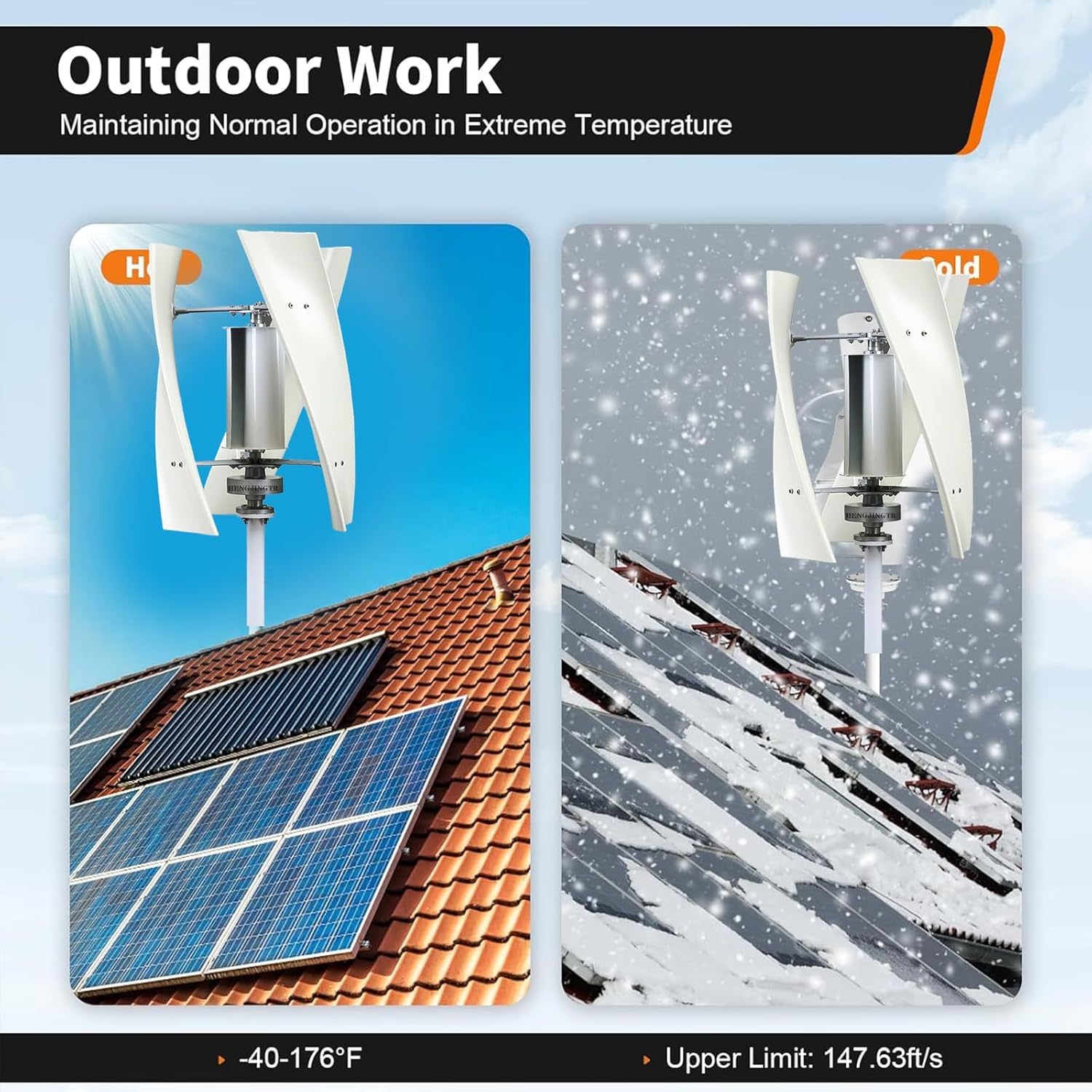 10000W Vertical Axis Wind Turbine, 3 Blades Low Noise 12V/24V 48V 220V Generator Windmill Generate Turbin Complete Set for Family with Controller