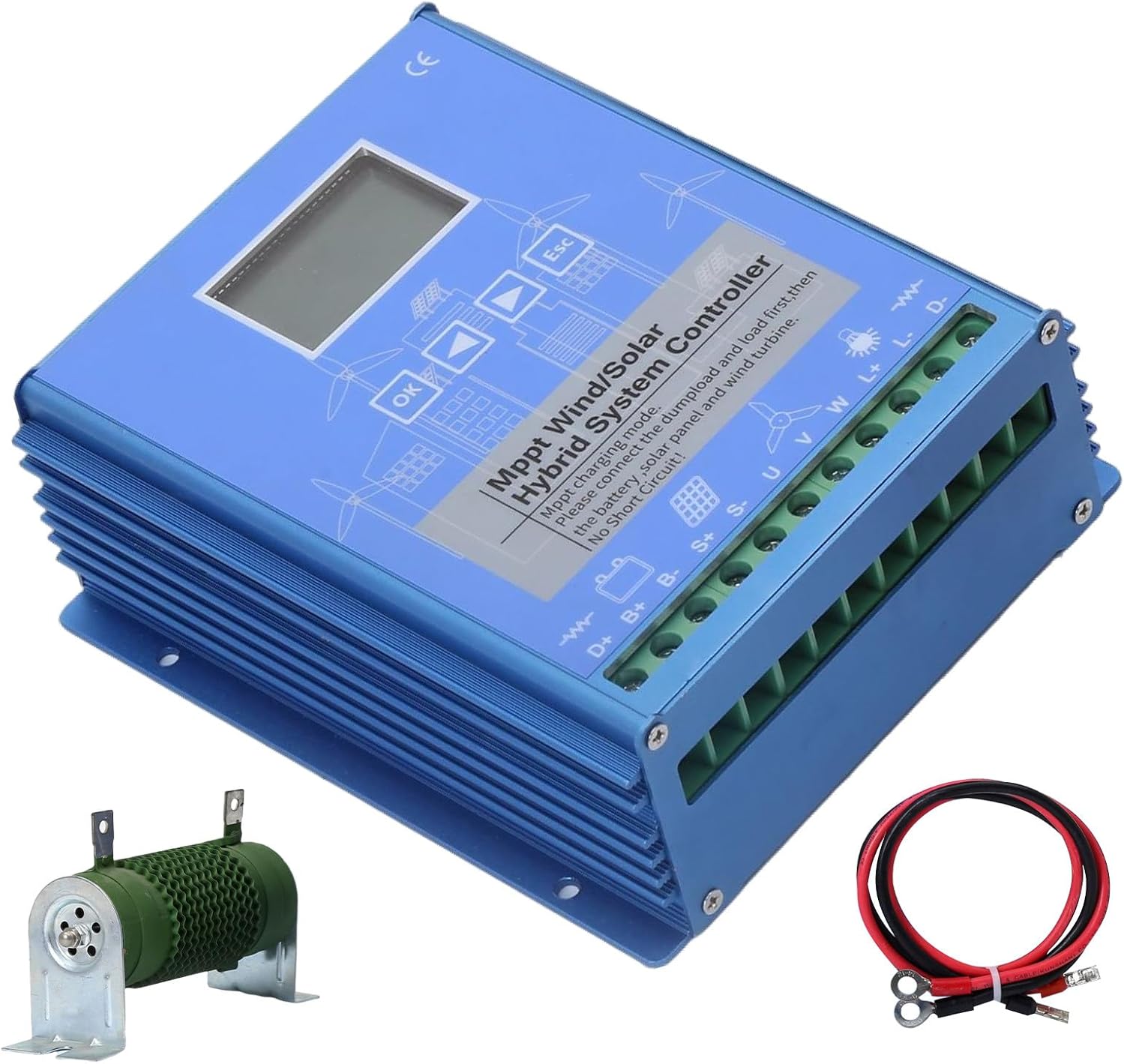 1000W Wind/Solar Hybrid System Controller Solar Wind Controller Solar Wind Power Controller Solar and Wind Charge Controller 1000W-24/48VAuto
