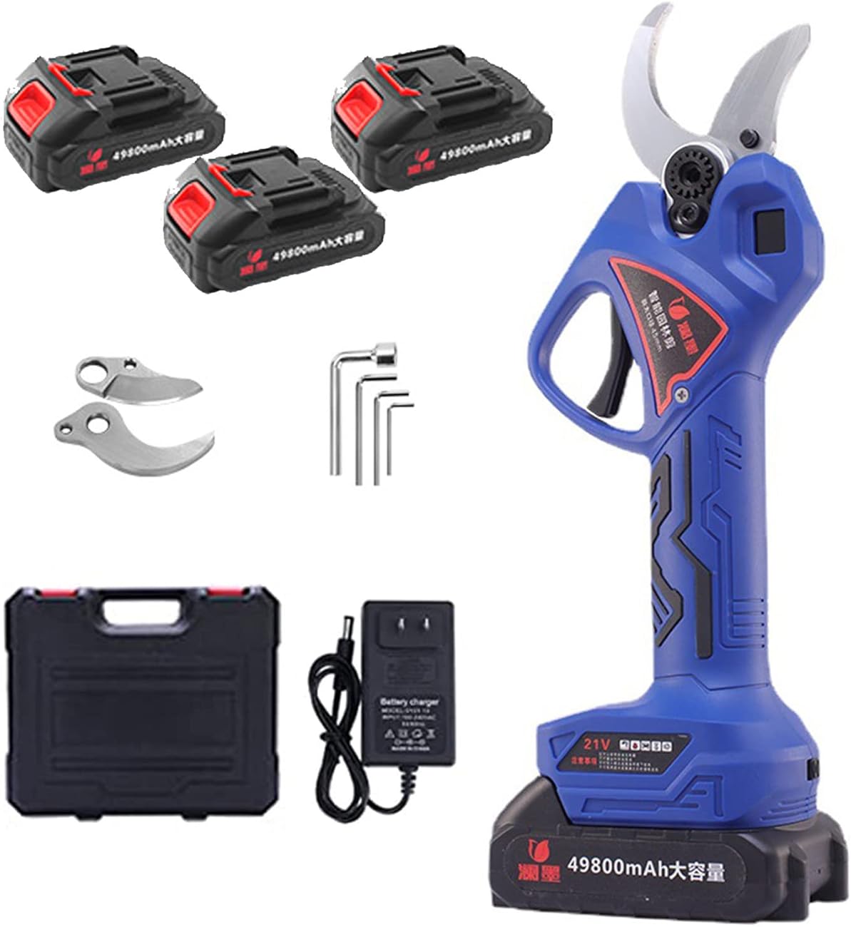 Electric,25V Electric Pruning Shears Electric Branch Scissors Cordless Pruner Brushless Motor Pruning Shears Garden Trimmer,for Hedge Tree,45mm Max Diameter,3pcsbattery/2306