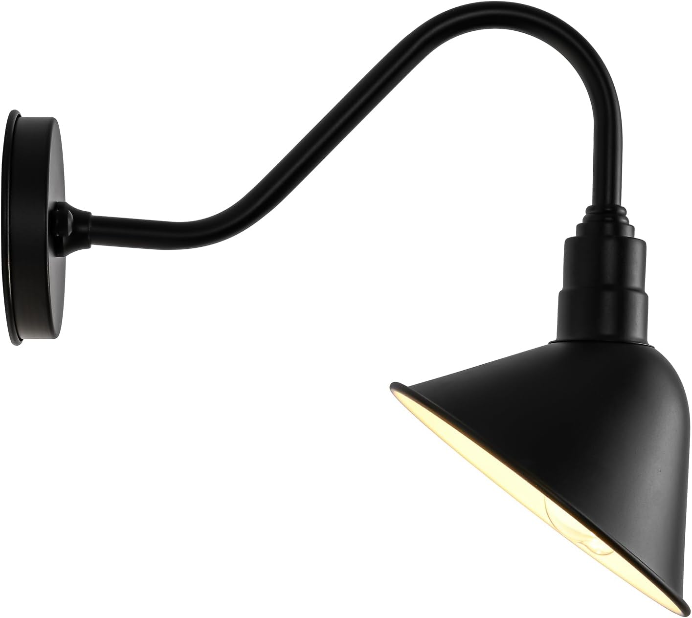 8 Inch Classic Gooseneck Light with Extended Arm, Farmhouse Barn Gooseneck Lightju - Outdoor Sign Lighting, Vintage, Restaurant, Store Sign Light