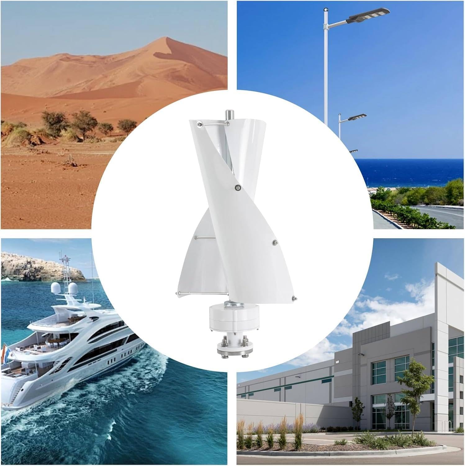 400W Helix Maglev Vertical Wind Turbine Generator Kit - 12V/24V, 2 Blades Spiral Design, Efficient Renewable Energy Solution with Controller for Home & Off-Grid Use