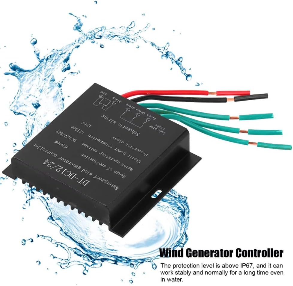 12V-Waterproof Wind Power Controller 10000W 12V 24V 48V MPPT Wind Controller Regulator Battery Charge Controller Applicable to Wind Turbines and Batteries,12V
