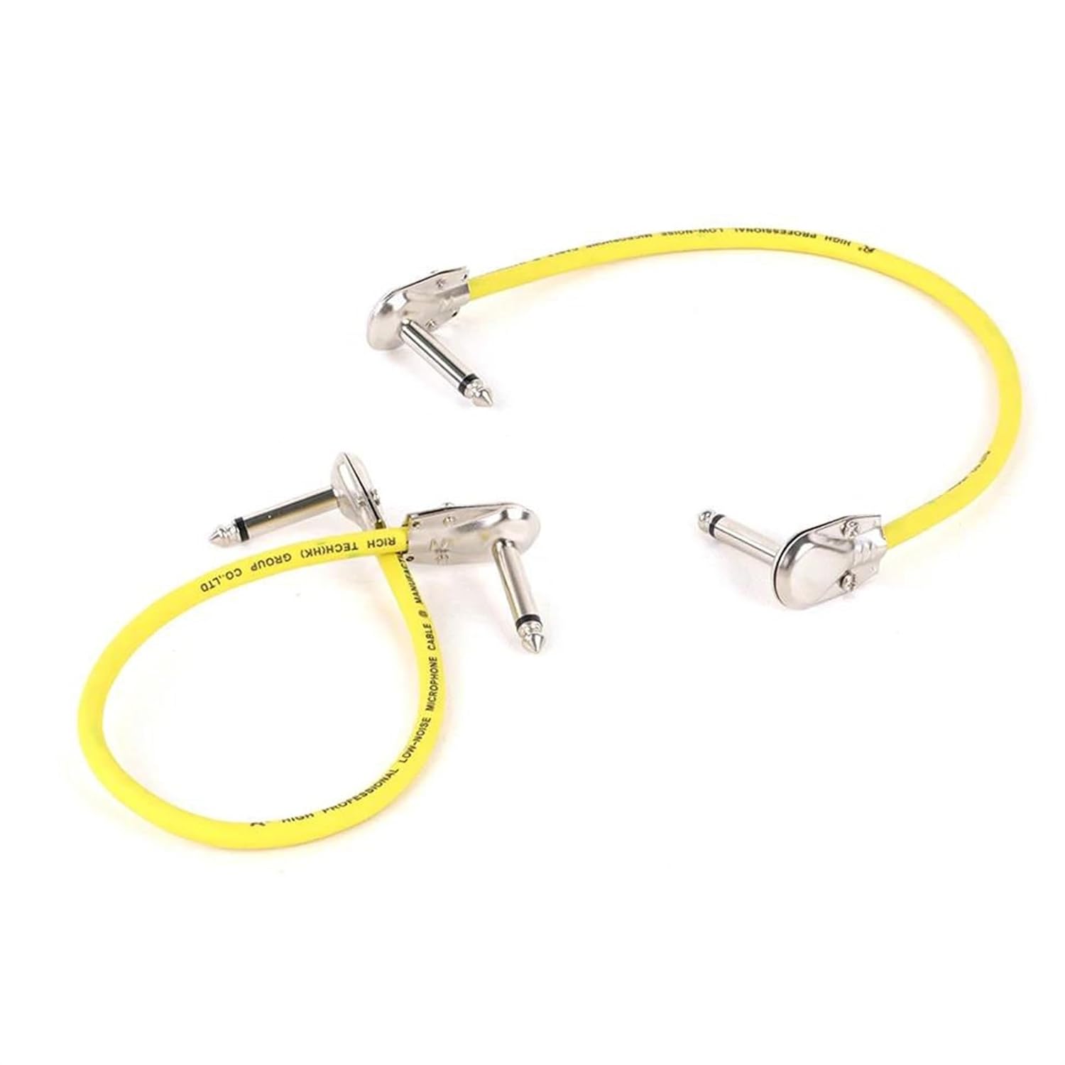 Guitar Audio Cable Guitar Effects Pedal Cable Flat Patch Connector 6.5MM Mono Male 1/4 Inch TS Copper Core Surface Wire Adapter Line(Yellow,15m)