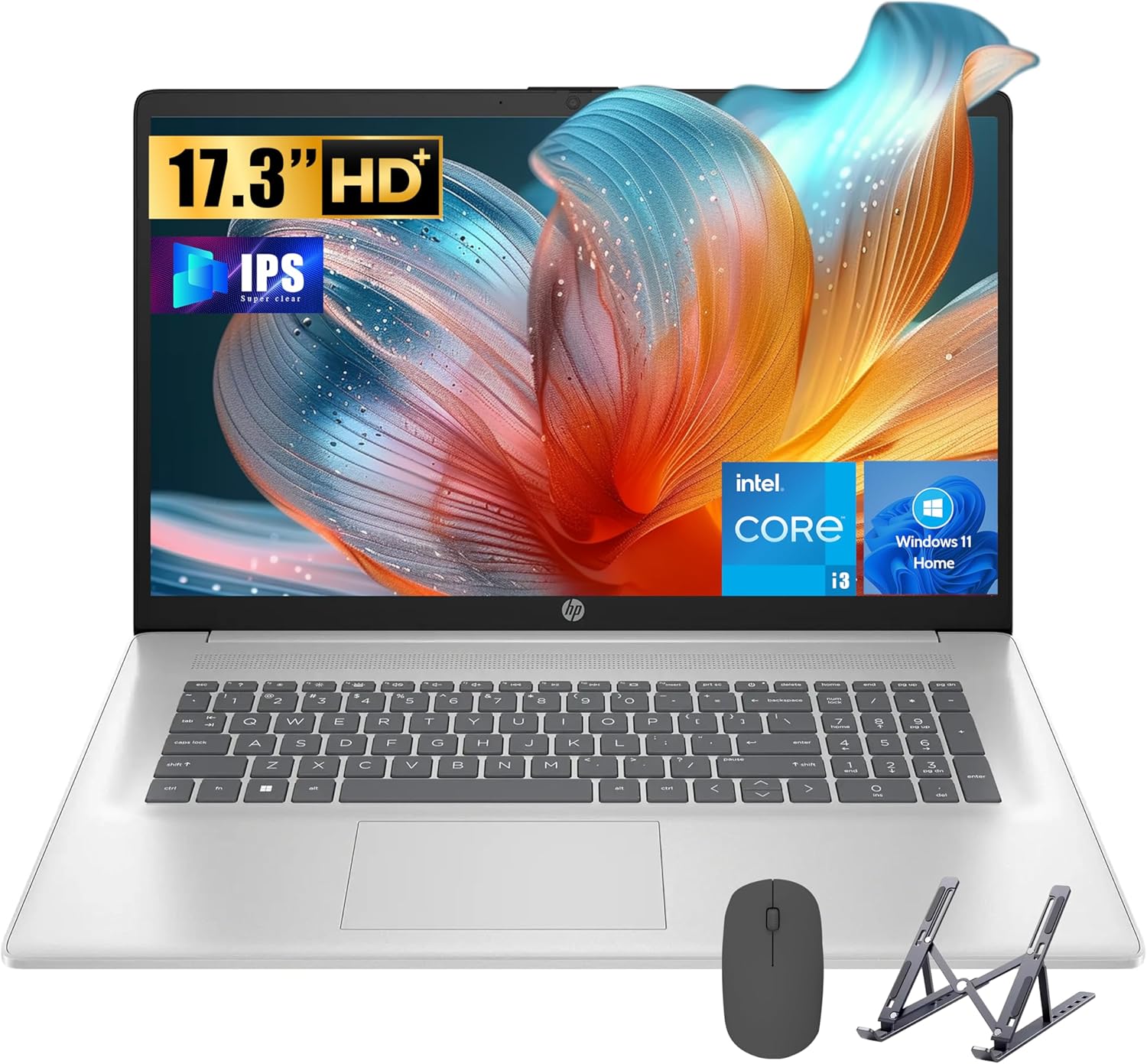 HP 17 Laptop, Intel Core i3 N305 Processor, 8-Cores, 16GB RAM, 1TB SSD, 17.3