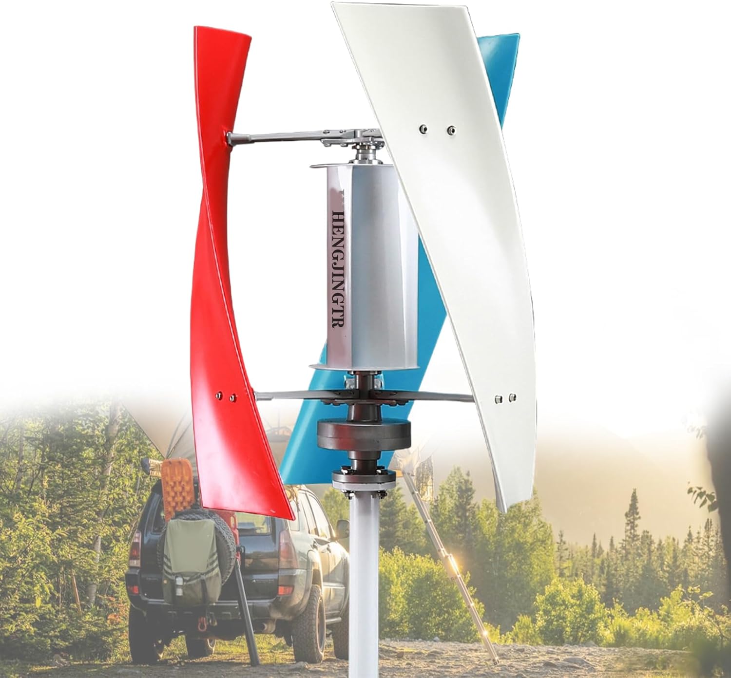 9000W Vertical Axis Wind Turbine Generator, 12V- 220V Portable Wind Power Turbine Generator Kit Windmill Energy Charge Turbines with MPPT Controller
