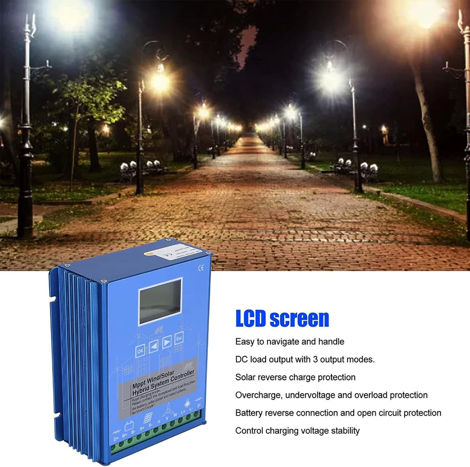 12V 24V 48V 5500W Hybrid Wind Solar Charge Controller, MPPT Wind Generator Solar System for All Wind Turbines Three Phase,12V