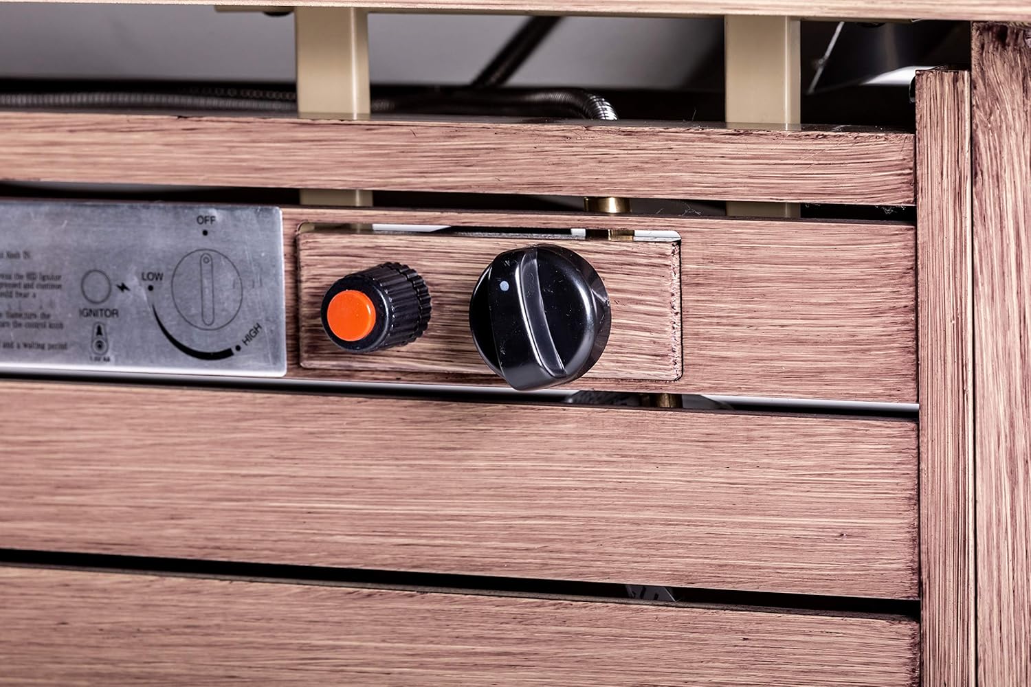 LEGACY HEATING Steel Rectangular Fire Pit with Cover and Table Lid, Nature Wood Coating (Aluminum) (Brown)