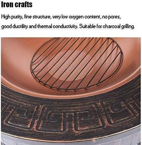 Outdoor Metal Firepit Round Table d Patio Garden Stove Wood Burning Fire Pit with Spark Screen, Log Poker and Cover,Outdoor Fire Pits