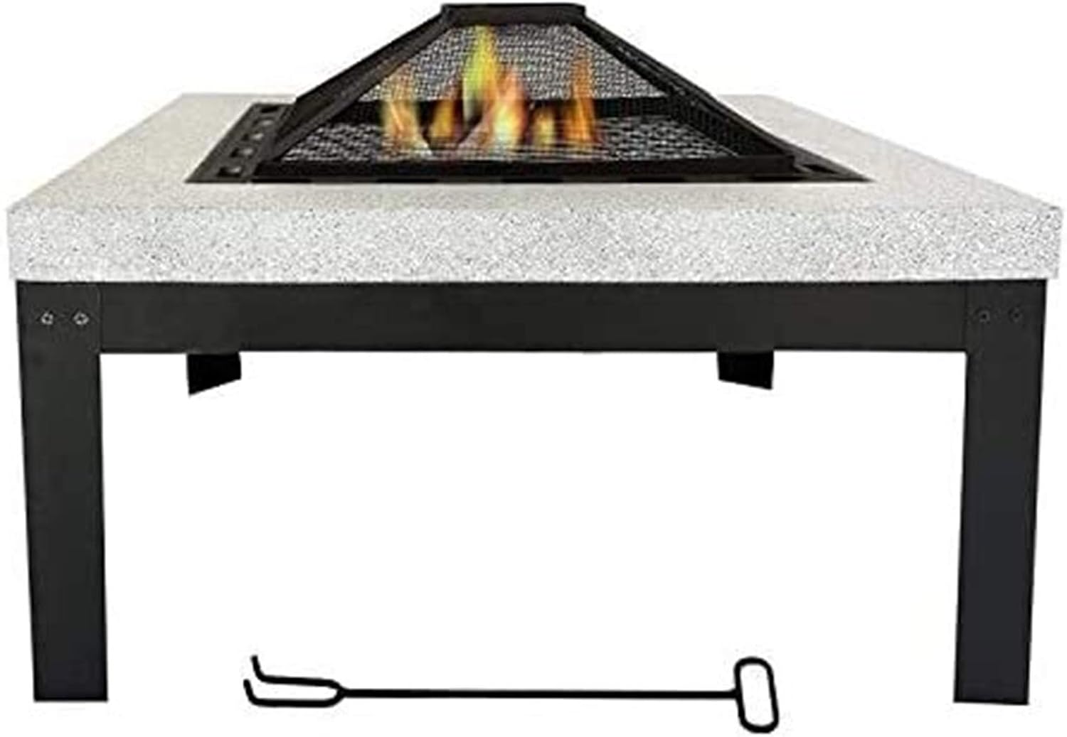 Outdoor Fire Pit Wood Burning Fire Pit, Firepits for Outside with Magnesium Oxide Base, Net Cover, Grilling Net, Outdoor Barbecue