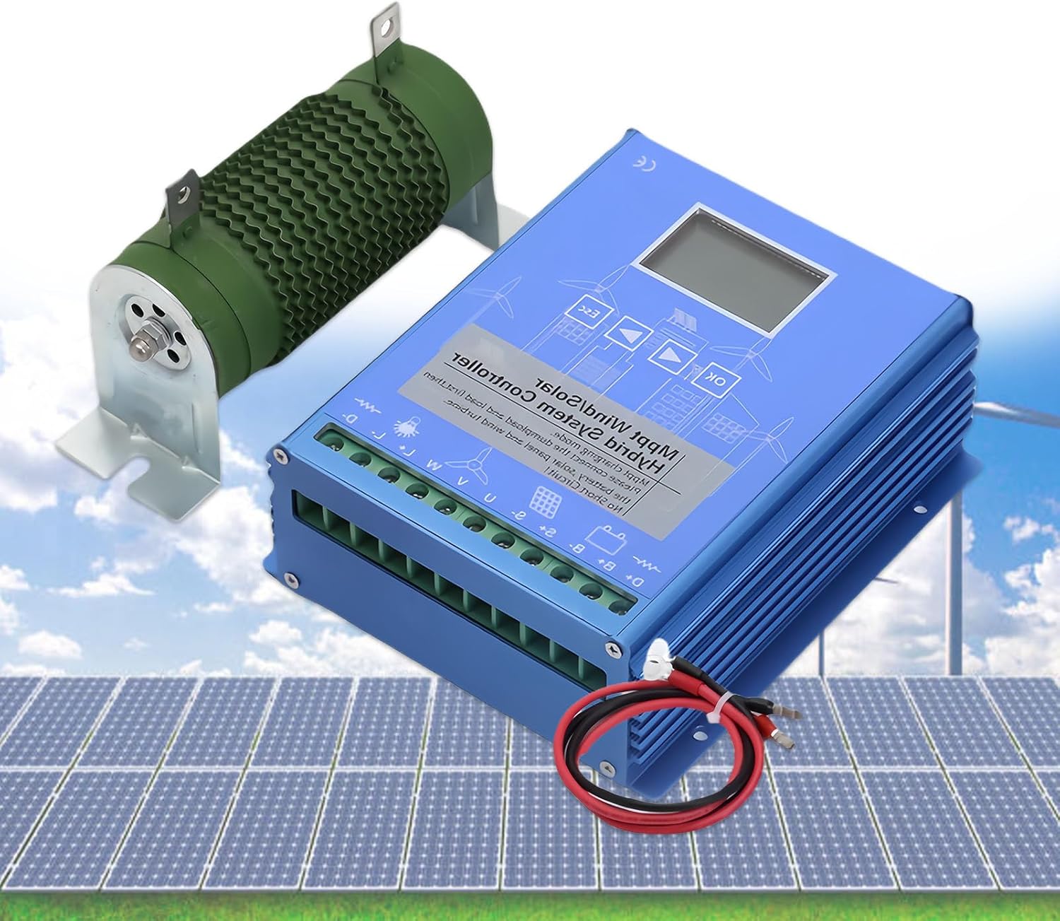 Wind Solar Hybrid Charge Controller, 12v/24v/48v LCD Display Mppt Boost Charging Multi Function Wind Solar Hybrid Regulator, Hybrid Charge Controller. 12V-13000W