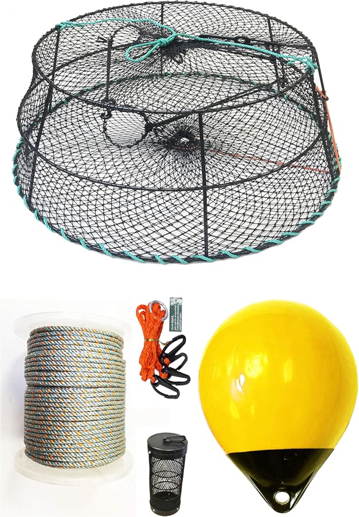 KUFA Sports Vinyl Coated Tower Style Prawn Trap with Prawn Trap Accessory Combo(CT79+PHL30Y+HA2)