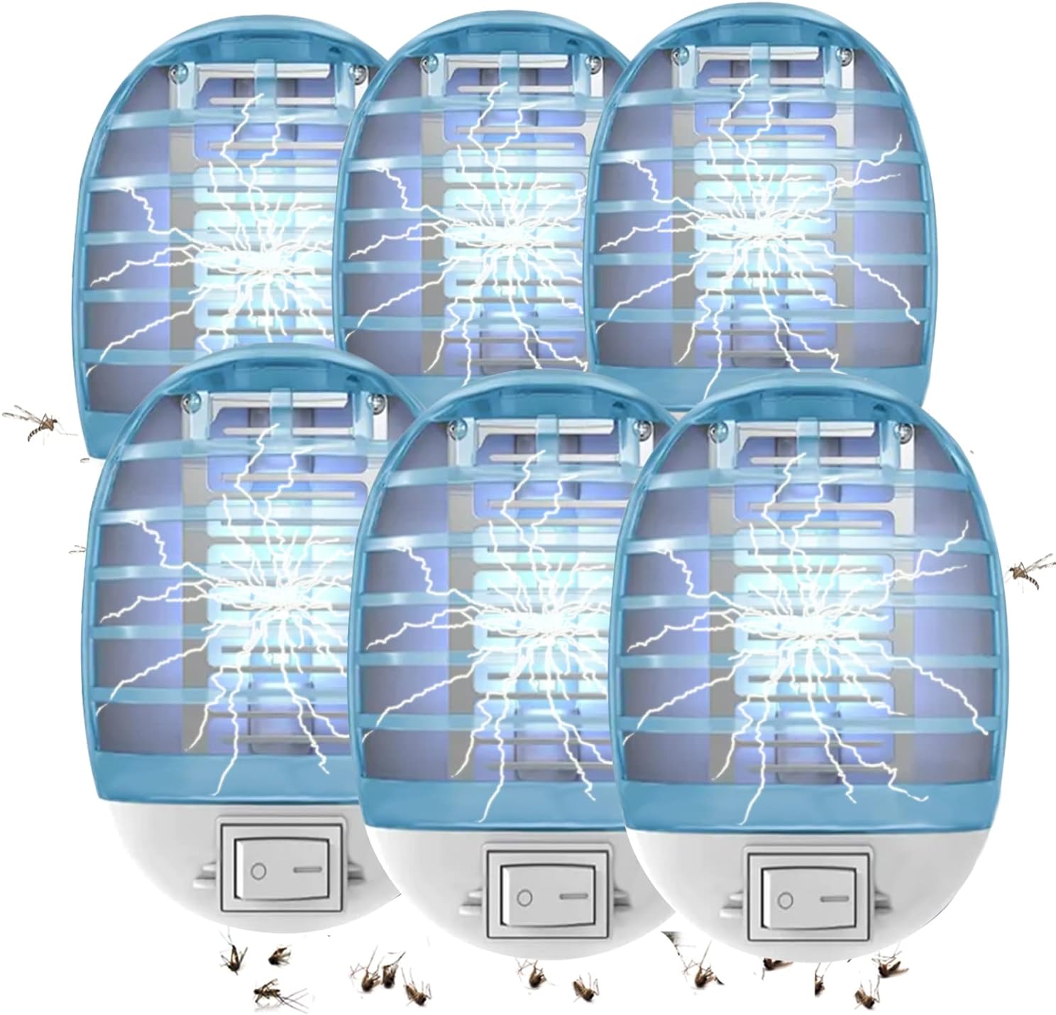 Kopests Indoor Bug Zapper,Plug in Mosquito Killer Trap Zapper Insect Killer Electric Gnat Fly Trap Zapper, Bug Killer Light Eliminates Flying Pests,with LED Light for Indoor (6packs)