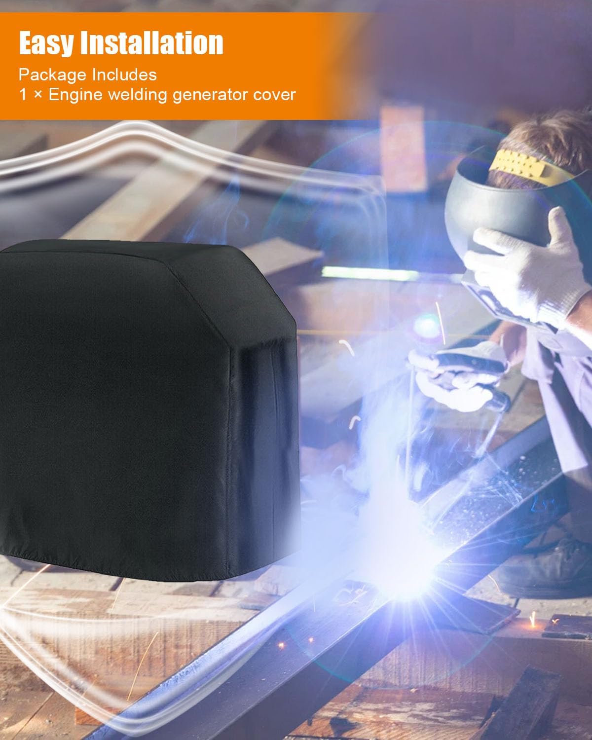 Engine Welder Generator Cover Compatible with Ranger GXT Series Welder, Waterproof Engine Driven Welder Cover with Plush Linner, Black Generator Covers