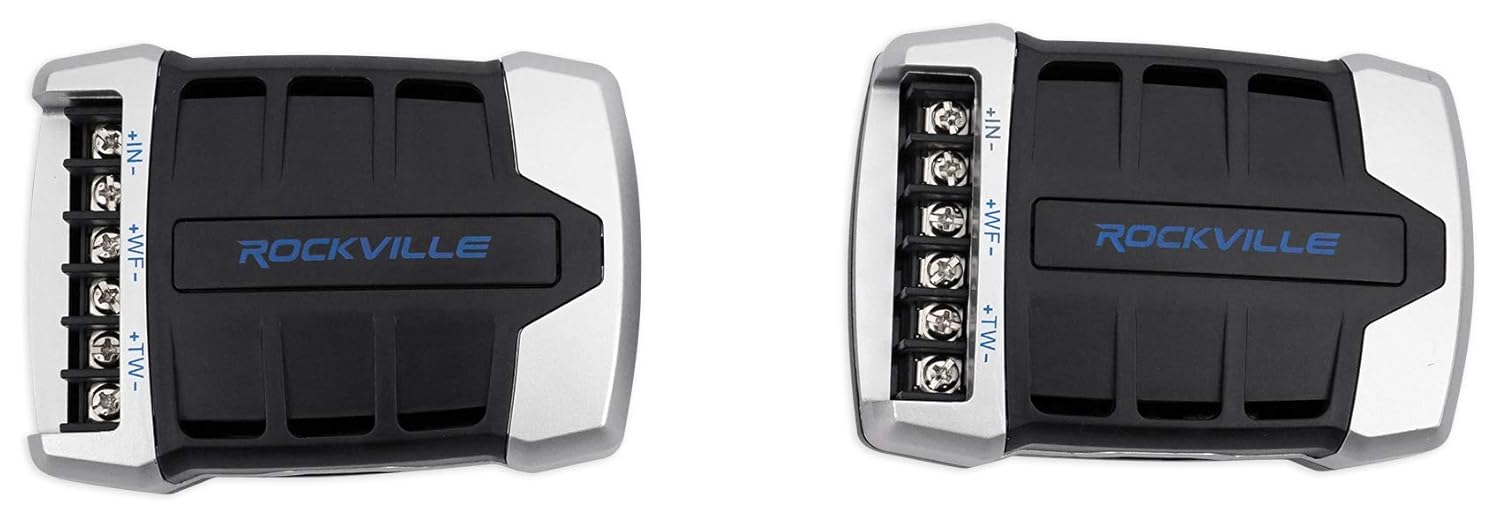 Rockville RXH-F5 Amplifier Car Stereo Amp+Wire Kits+Cable+Component Speakers