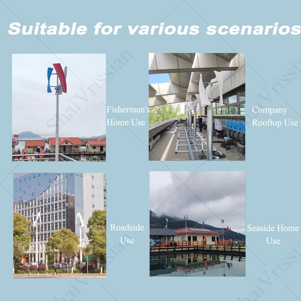 Small Energy Silent Vertical Wind Generator,Vertical Three Phase Ac Vertical Wind Turbine,Wind Rotor Diameter 520 Mm,for Marine,Rv,Home and Industrial Use 300W12V