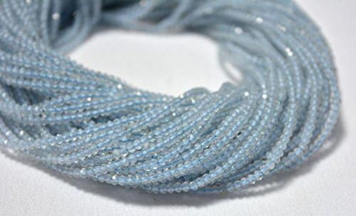 10 Strands, 2.20mm Aquamarine Beads, Faceted Rondelle Beads, Aquamarine Rondelles, Gemstone Beads, 13 inches
