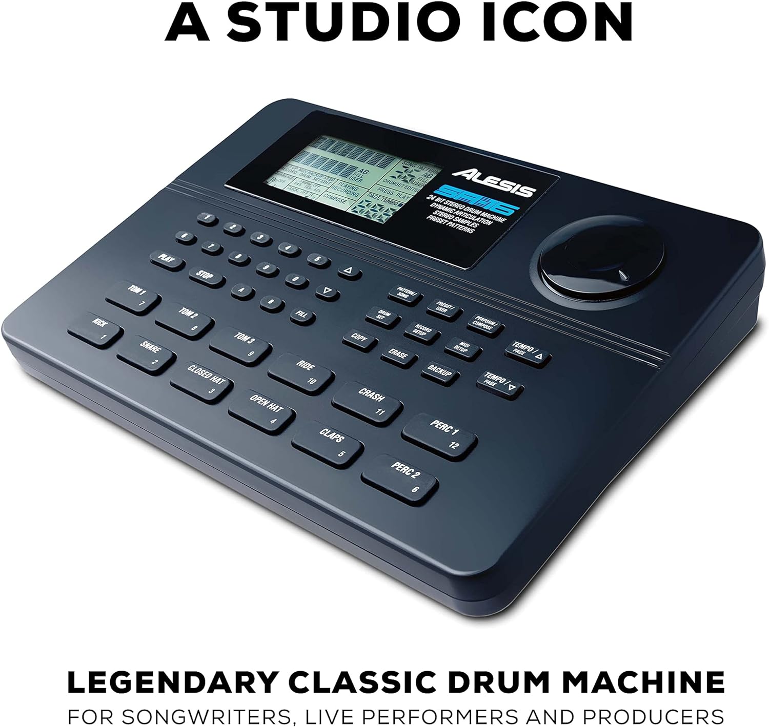 Alesis SR-16 - Studio-Grade Standalone Drum Machine With On-Board Sound Library, Performance Driven I/O and In-Built Effects, Black, 100 patterns & Boss FS-6 Dual Foot Switch