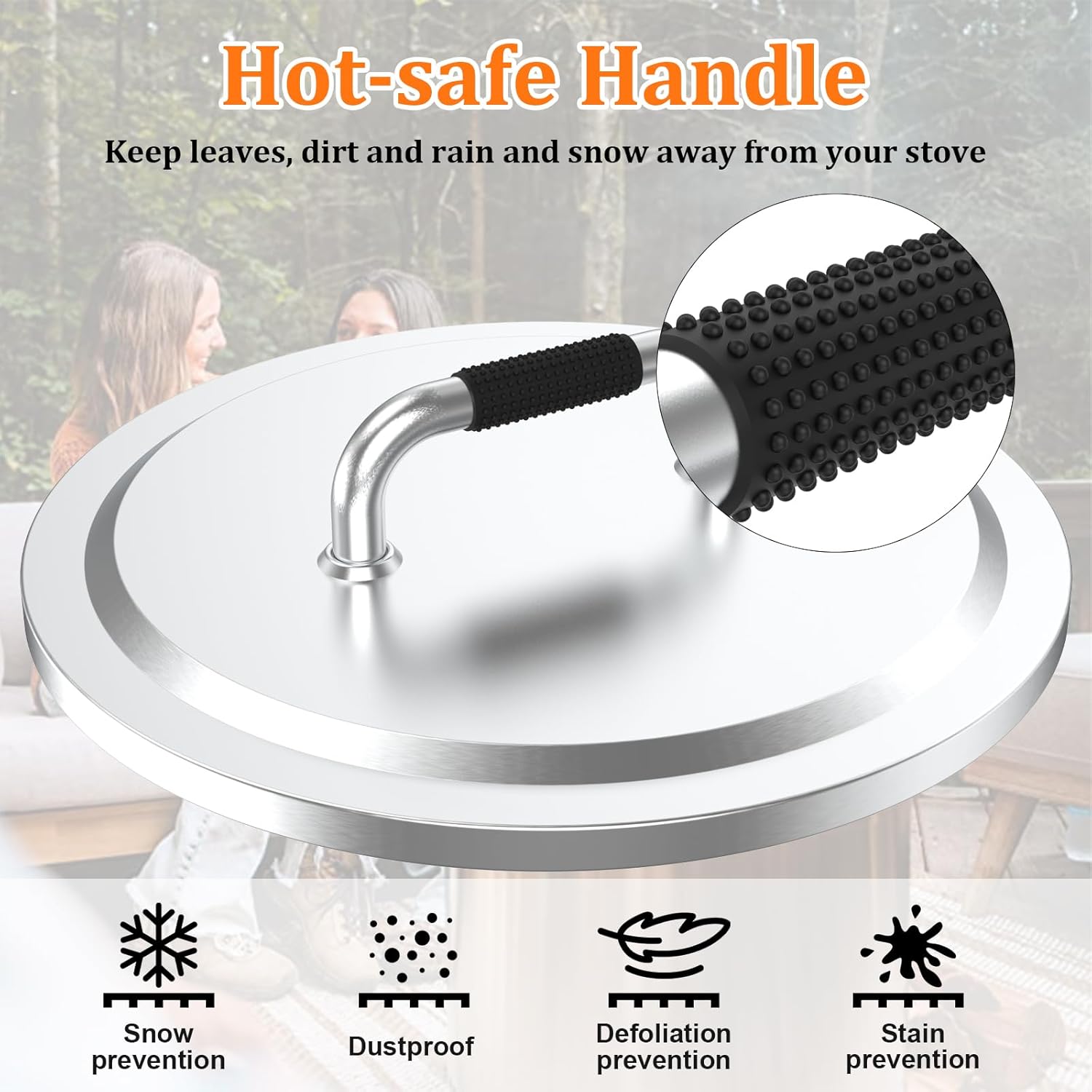 Uniflasy Fire Pit Lid for Solo Stove Yukon, 304 Stainless Steel 27