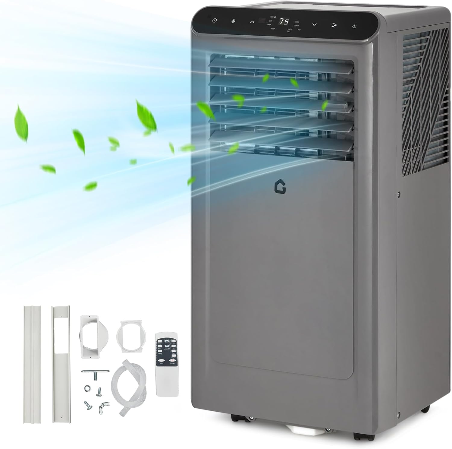 2025 New Update 8000 BTU Portable Air Conditioners Cool Up to 350 Sq.Ft,3 IN 1 Portable Ac Unit with Remote Control/LED Display/24Hrs Timer/Window Installation Kit & Low Noise for Home/Hotel/Office