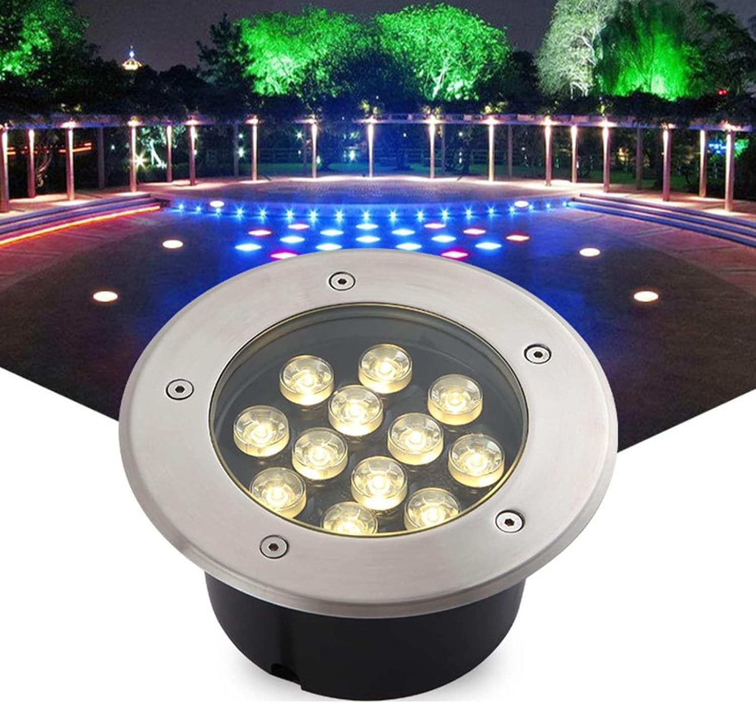 LED Ring Fountain Light - Underwater Led Lights, 24V Pool Underwater Lighting, IP67 Waterproof Submersible Landscape Spotlight, for Garden Fountain Pool(Blue,36W)
