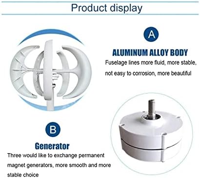 1000W Vertical Wind Turbine Generator, 5 Blades, 12V/24V, MPPT Charge Controller, Low Noise, Efficient Start-Up Speed, Ideal for Home Renewable Energy