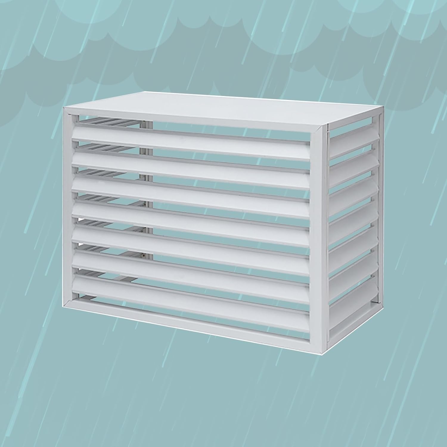 Outdoor Privacy Fence Screen Aluminum Air Conditioner Cover for Outside Units, Window Fence Trash Can Enclosure Flower Stand Decorative Air Conditioning Cover for Patio Lawn (Colo