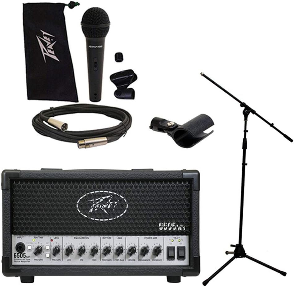 Peavey 6505 MH Mini Head Electric Guitar 20W Tube Amp Amplifier w/Mic & Stand