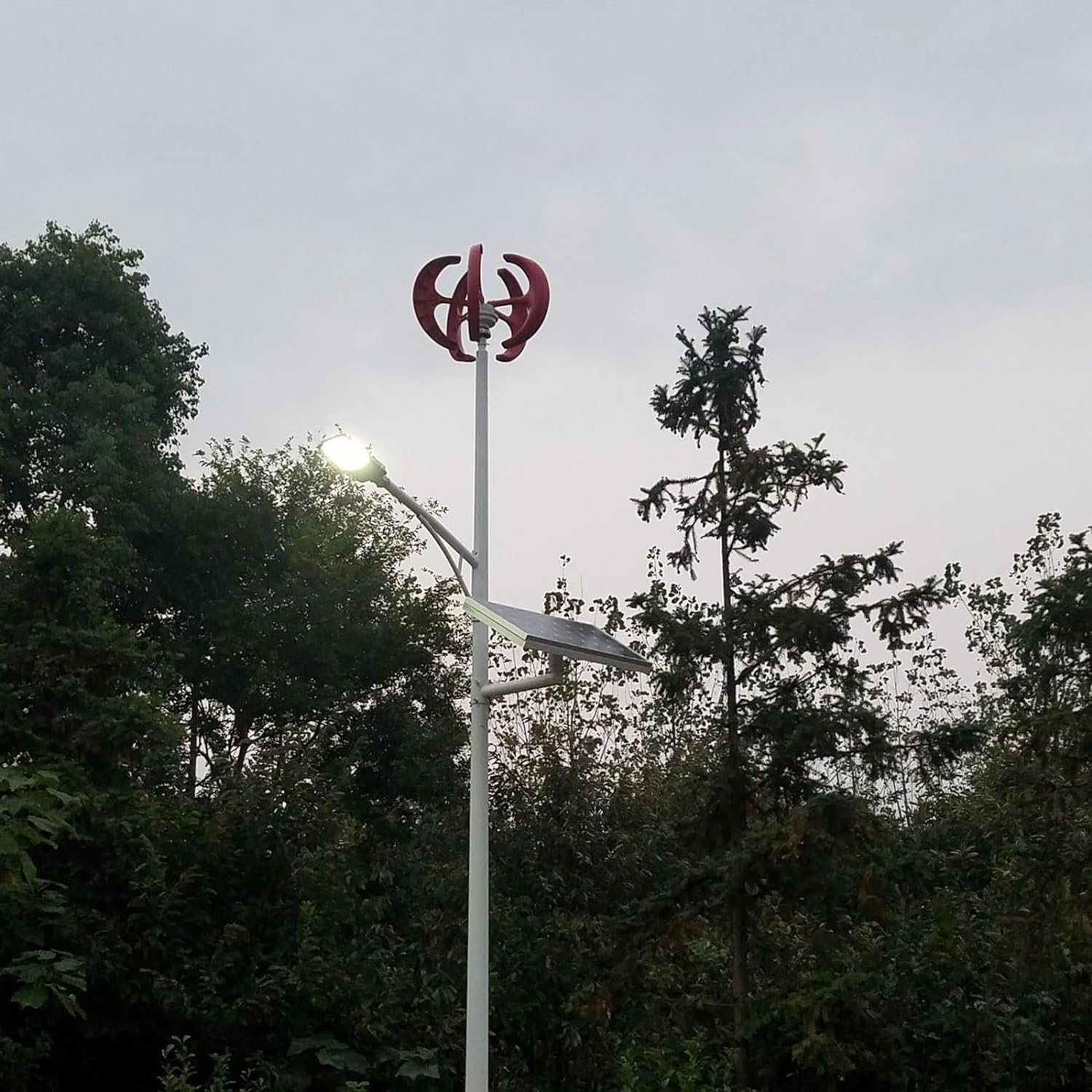 CHRISK 2000W Wind Turbine Kit 12V 24V 48V Vertical Axis Wind Turbine with Controller Solar Panels Home Wind and Solar Hybrid System