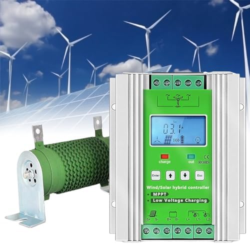 6000W-8000W Wind Solar Hybrid Charging System - MPPT Charge Controller for 12V/24V/48V Off-Grid Batteries, Ideal for Wind Turbines & Solar Panels Regulator, 48V Output