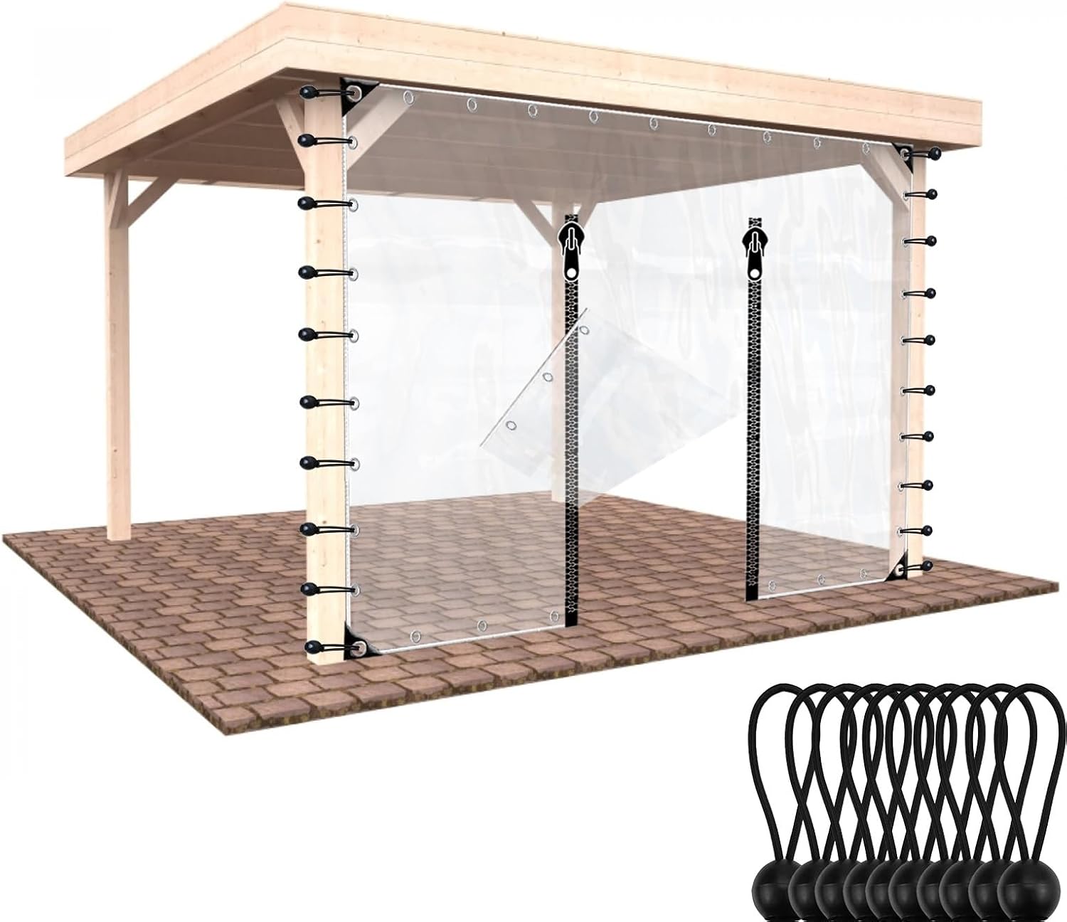 Gazebo Curtains Outdoor Waterproof, 0.5mm Vinyl Transparent Awning Canopy Patio Enclosure(19.68x8.86'/6x2.7m)