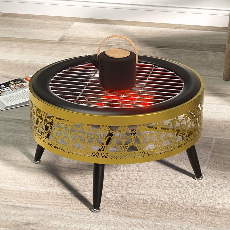 Outdoor Fireplaces Iron Fire Pit for Outdoor Heater Winter Indoor Stove Creative Leisure Barbecue Smoke Free Charcoal Braziers Fire Pits