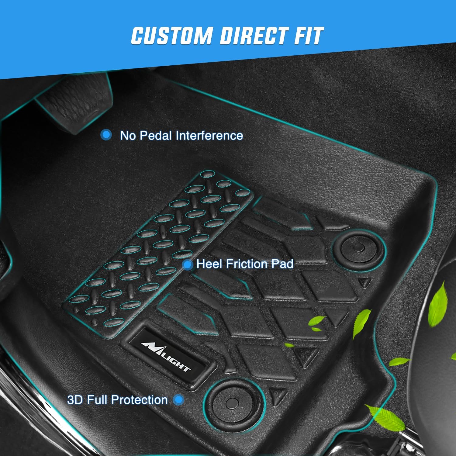 Nilight Floor Mats for 2025 2026 Mini Countryman (Not for SE/Electric Models) All Weather Custom Fit Heavy Duty Floor Liners