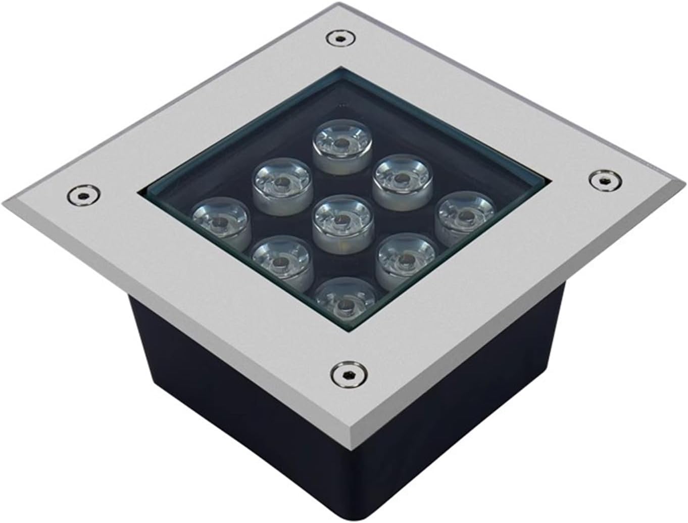 LED Landscape Lights Outdoor Recessed Ground Light IP66 Waterproof AC85-110V Square Underground Light for Garden Driveway Deck Step Walkway Landscape Lamp